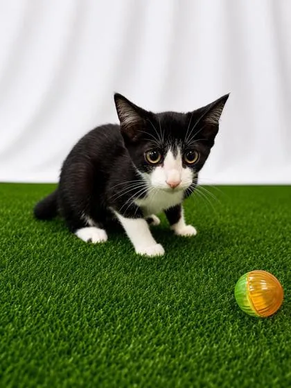 A baby small-sized female Black Domestic Short Hair cat named Brooks for adoption in Covington, LA