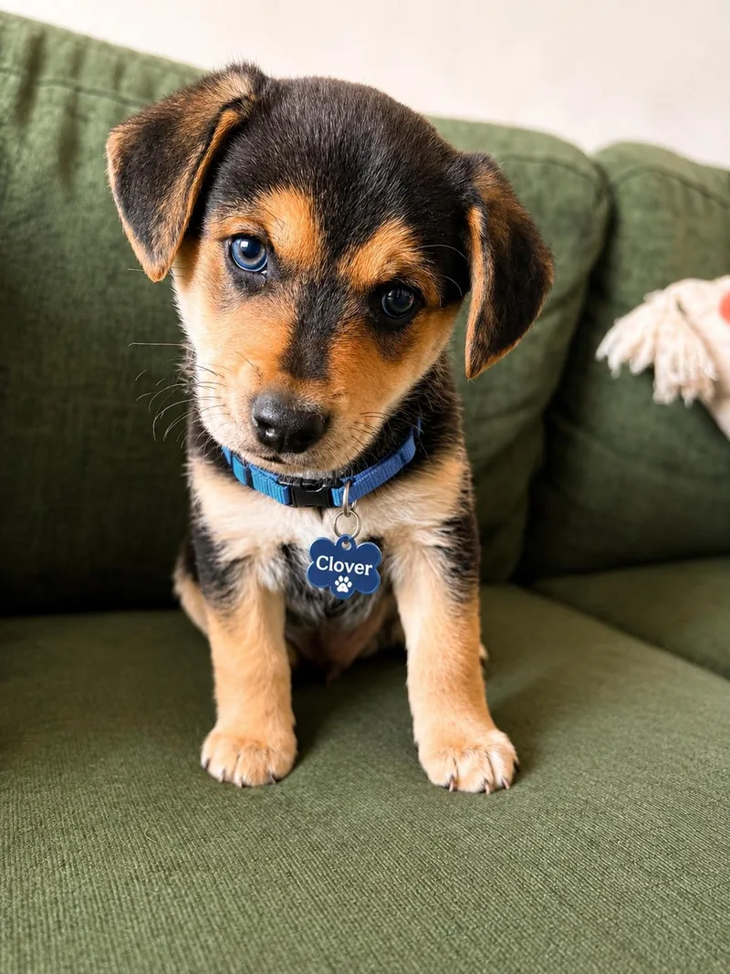 A baby medium-sized male Labrador Retriever dog named Clover for adoption in San Ysidro, CA
