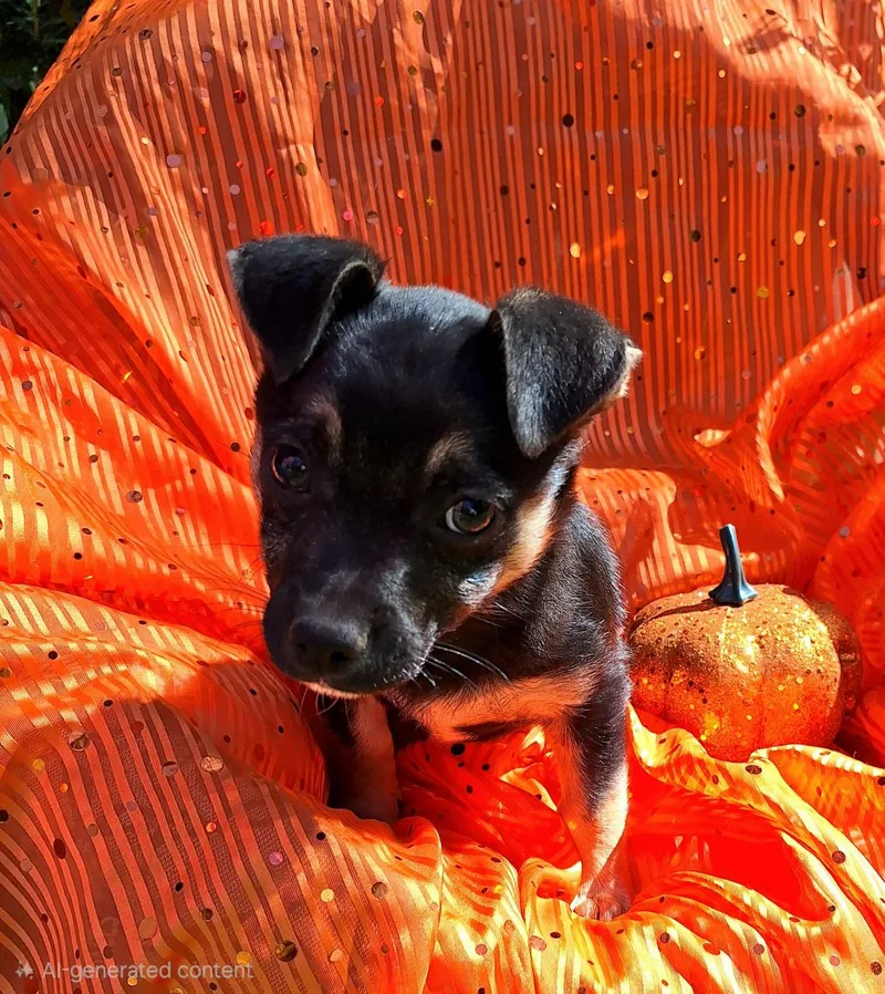 A baby small-sized male Black Rat Terrier dog named Pollywog WAT for adoption in Missouri City, TX