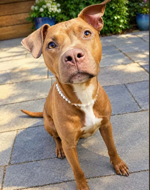 An adult medium-sized female Pit Bull Terrier dog named Annie for adoption in Albany, NY
