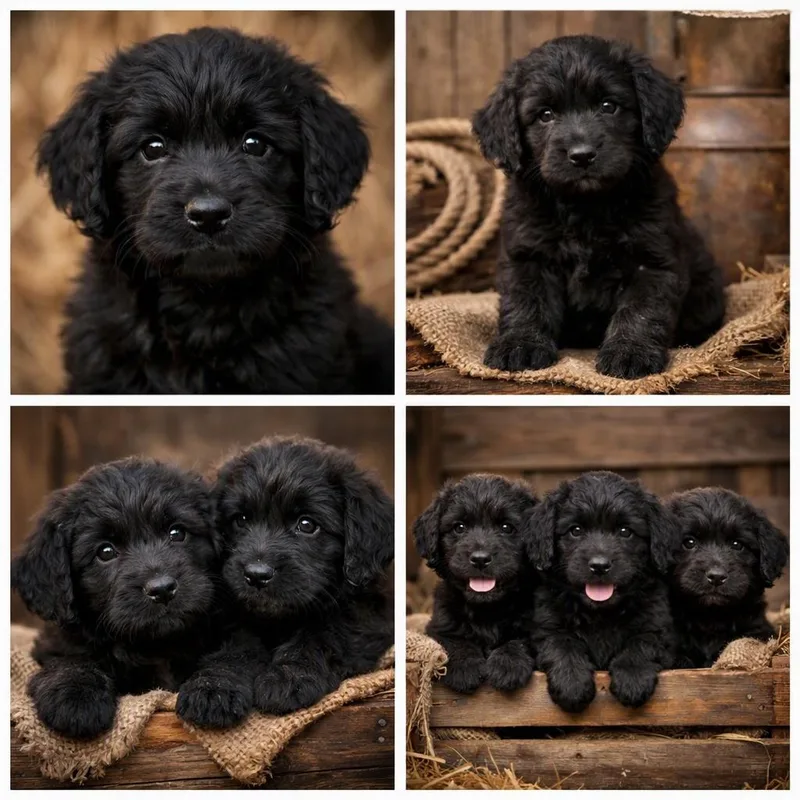 A baby medium-sized female Black Labradoodle dog named Puppies for adoption in Modesto , CA