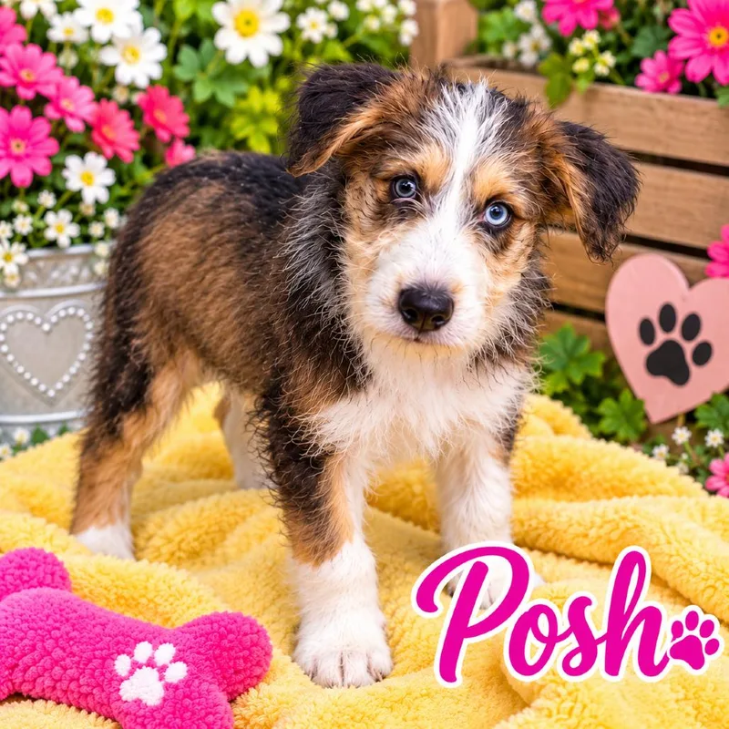 A baby medium-sized female Husky dog named Posh for adoption in Cleveland, TN