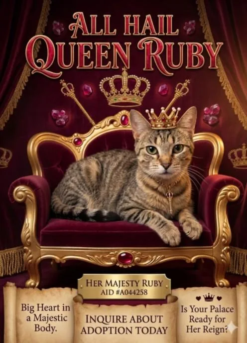 An adult small-sized female Domestic Short Hair cat named Ruby for adoption in Texas City, TX