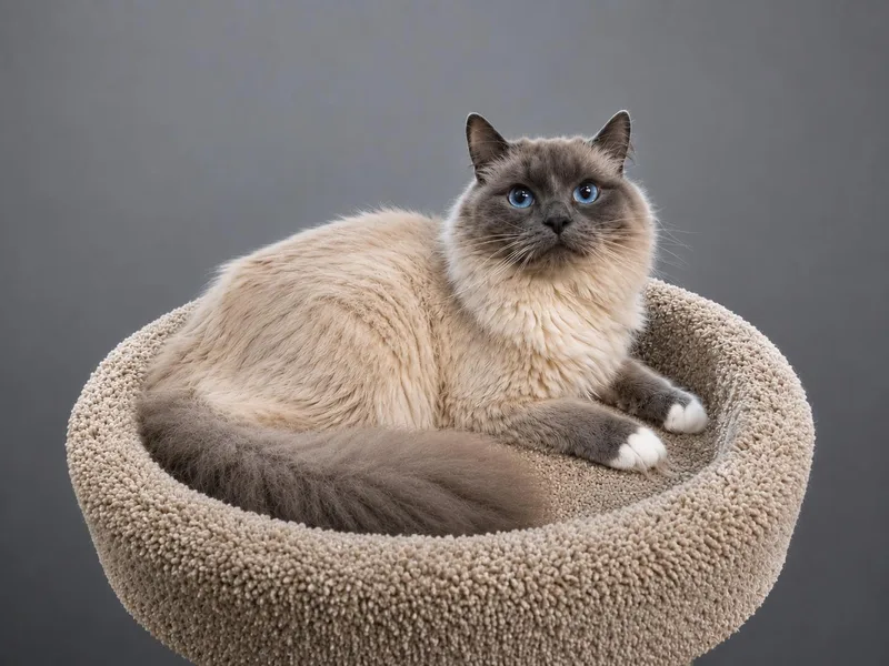 A young medium-sized male Snowshoe cat named Fluffernutter for adoption in Danbury, CT