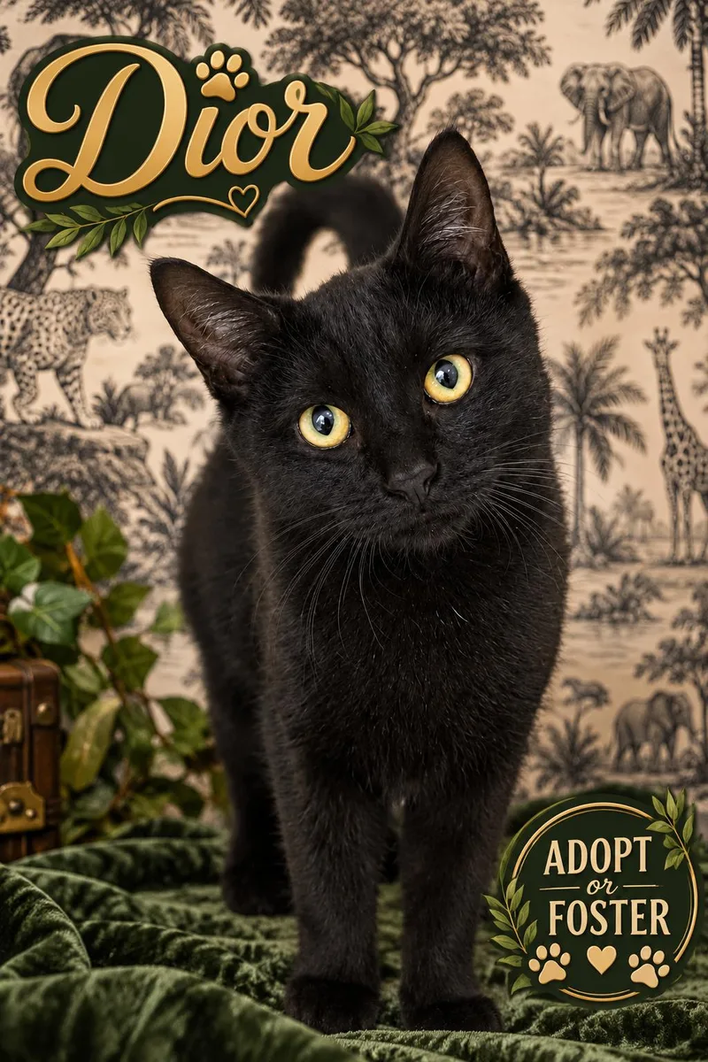 A young medium-sized female Domestic Short Hair cat named Dior for adoption in Greenville, DE
