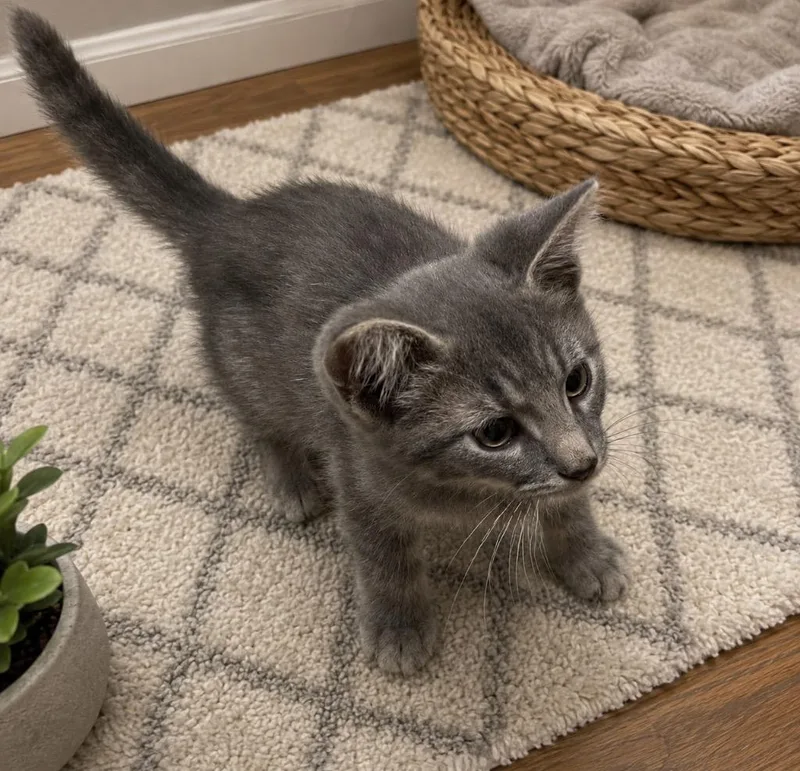 A baby large-sized male Domestic Short Hair cat named Creek for adoption in Dalton, GA