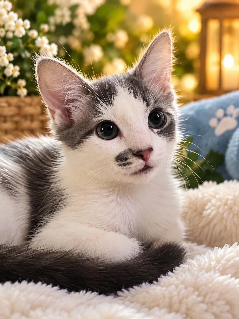 A baby small-sized female Domestic Medium Hair cat named Strong for adoption in Mankato, MN