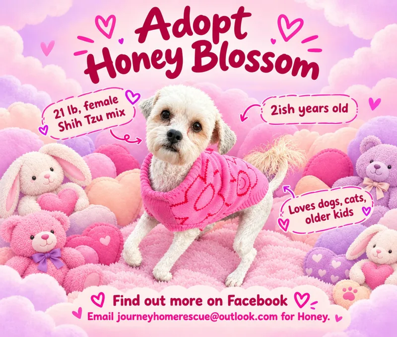 An adult small-sized female White / Cream Shih Tzu dog named Honey blossom for adoption in East Wenatchee, WA