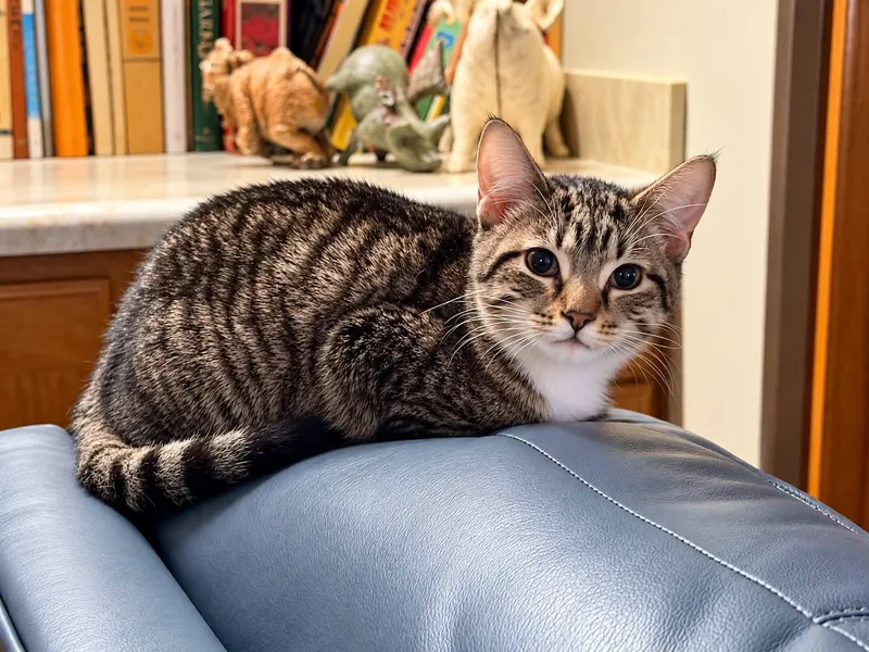 A baby small-sized male Tabby cat named Jones for adoption in Capshaw, AL