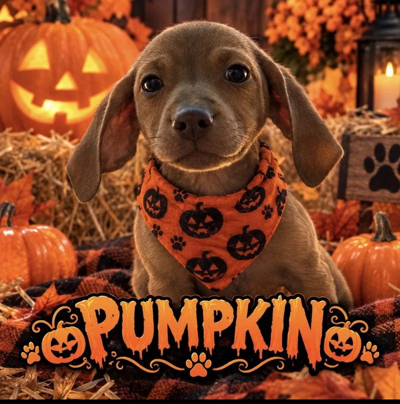 A baby medium-sized female Beagle dog named Pumpkin for adoption in Stroudsburg, PA