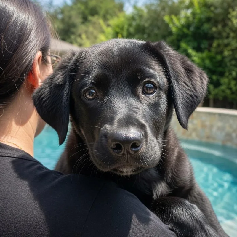 A baby large-sized male Black Labrador Retriever dog named Ranger for adoption in Jay, NY
