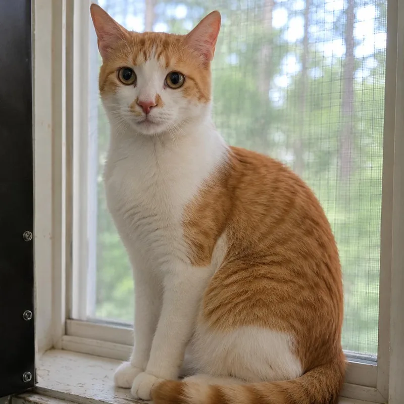 A young medium-sized male Orange / Red Domestic Short Hair cat named Jekyll for adoption in Eureka Springs, AR