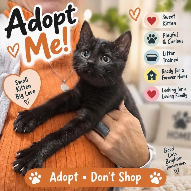 A baby small-sized female Domestic Short Hair cat named Green for adoption in La Plata, MD