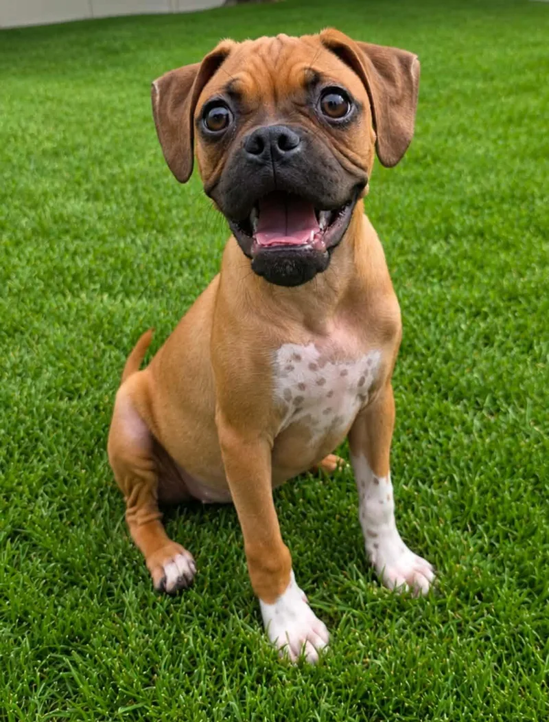 A baby medium-sized female English Bulldog dog named Lark for adoption in Twin Falls, ID