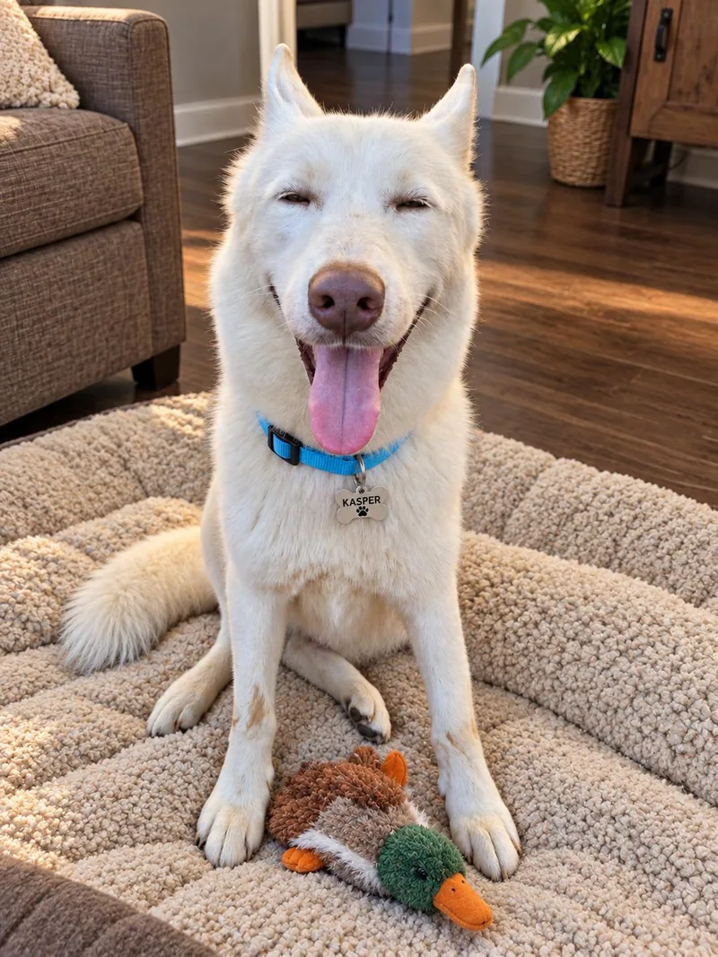 A young medium-sized male Husky dog named Kasper for adoption in Houston, TX