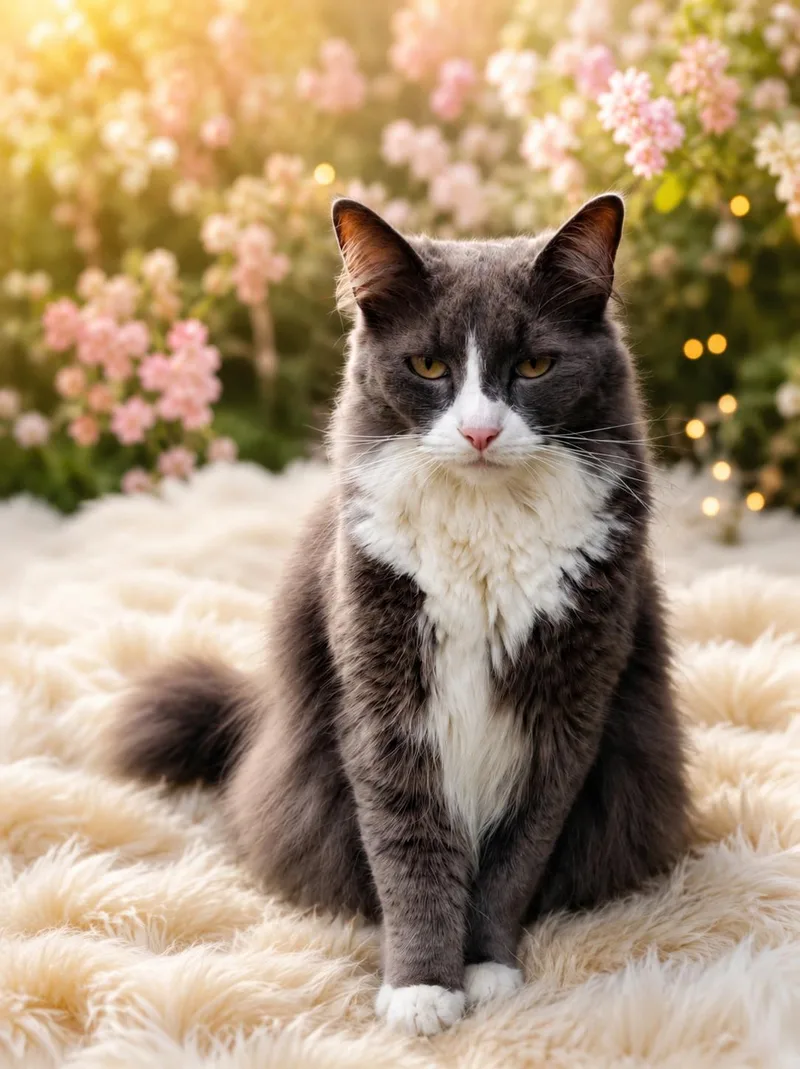 An adult medium-sized male Gray & White Domestic Long Hair cat named Muley for adoption in Cleveland, TX