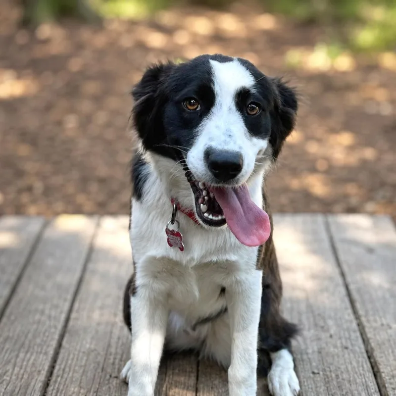 A young medium-sized female Black Border Collie dog named Lulu for adoption in Boerne, TX