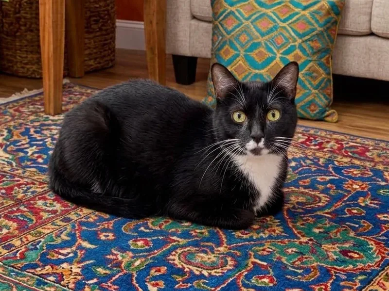 A young medium-sized male Black & White / Tuxedo Tuxedo cat named Jesse for adoption in Great Neck, NY