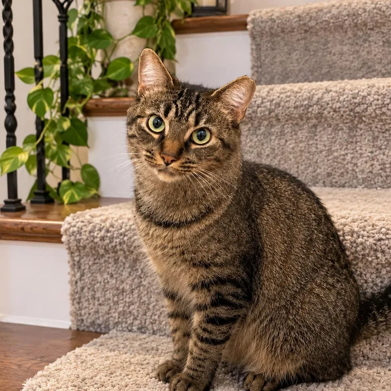 An adult medium-sized female Tabby cat named Whitney for adoption in Sewaren, NJ