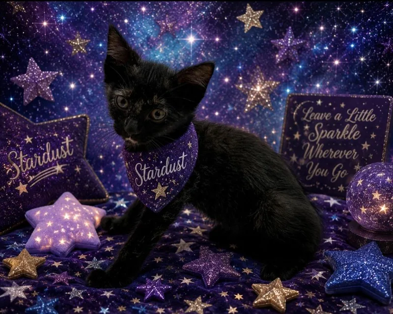 A baby small-sized female Domestic Short Hair cat named Stardust for adoption in Washington Court House, OH