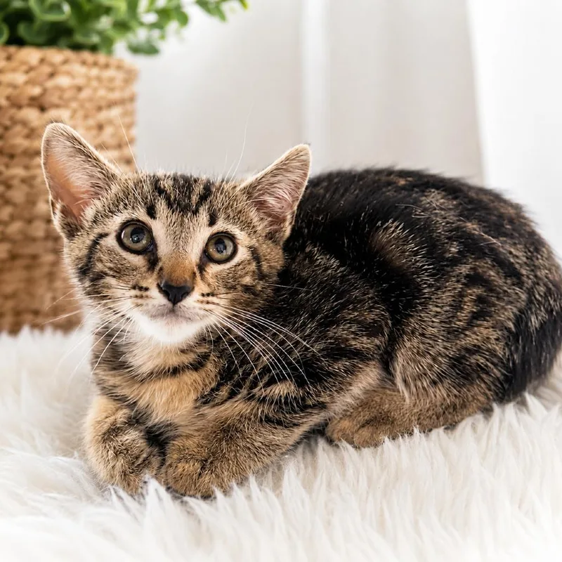A baby small-sized male Brown / Chocolate Domestic Short Hair cat named Lenny for adoption in Long Beach, CA
