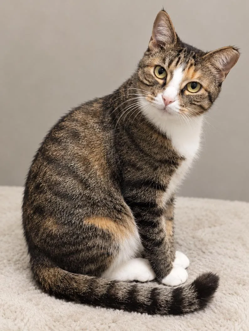 A young medium-sized female Tabby (Gray / Blue / Silver) Tabby cat named Cherry for adoption in Spring Branch, TX