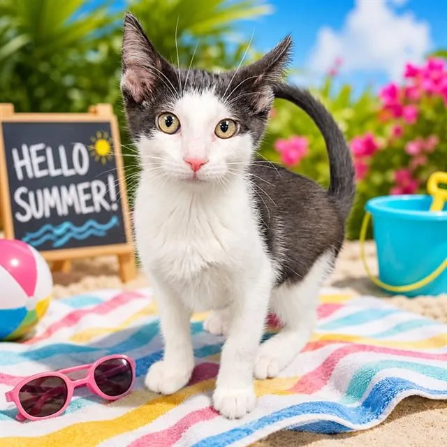 A baby small-sized female Domestic Short Hair cat named Cleo for adoption in Wylie, TX