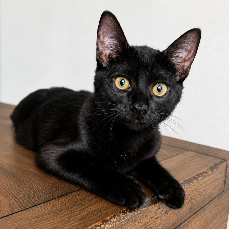A baby small-sized female Black Domestic Short Hair cat named Kate for adoption in Houston, TX