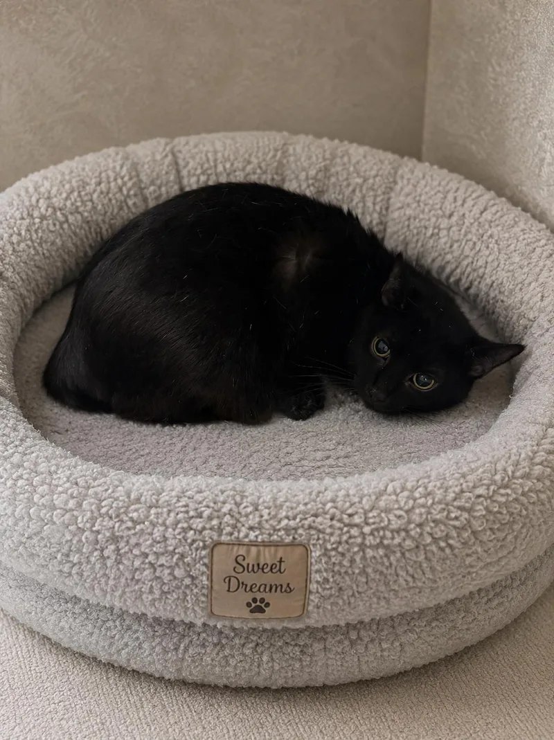 A young medium-sized male Black Domestic Short Hair cat named Aj for adoption in Frankfort, KY