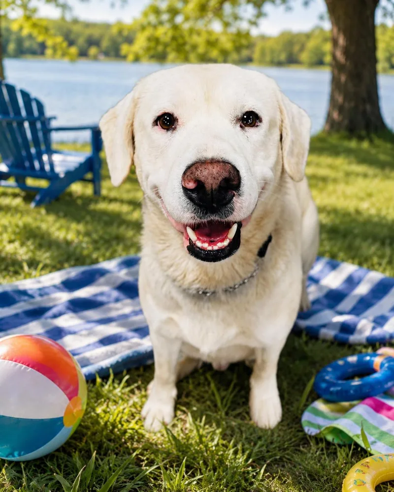 An adult medium-sized male White / Cream Labrador Retriever dog named Woody for adoption in Ashland, KY