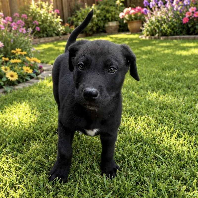 A baby large-sized male Black Doberman Pinscher dog named Peter for adoption in Van Nuys, CA