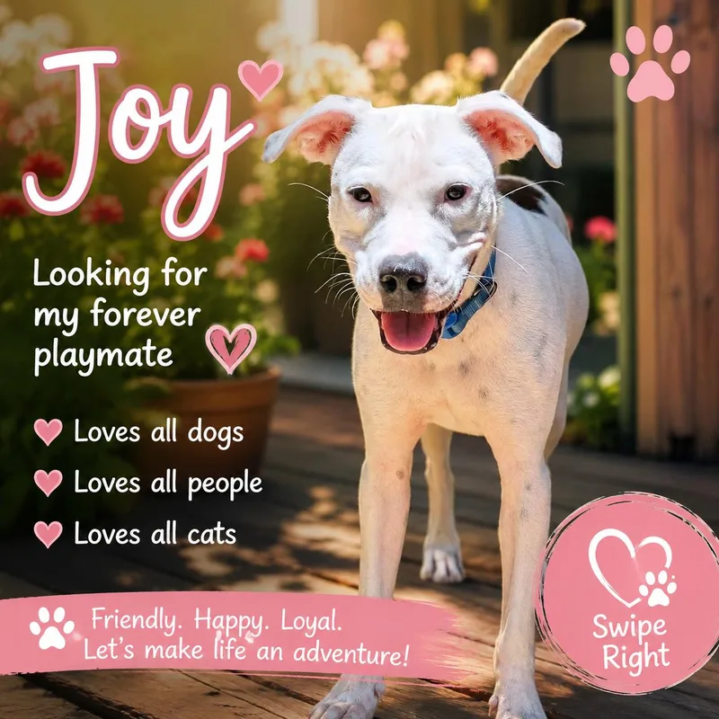 A young medium-sized female Pit Bull Terrier dog named Joy for adoption in Crystal Lake, IL
