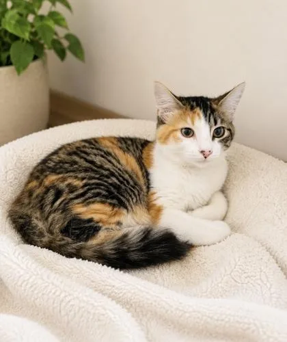 A baby small-sized female Domestic Medium Hair cat named Bobbie for adoption in Paducah, KY