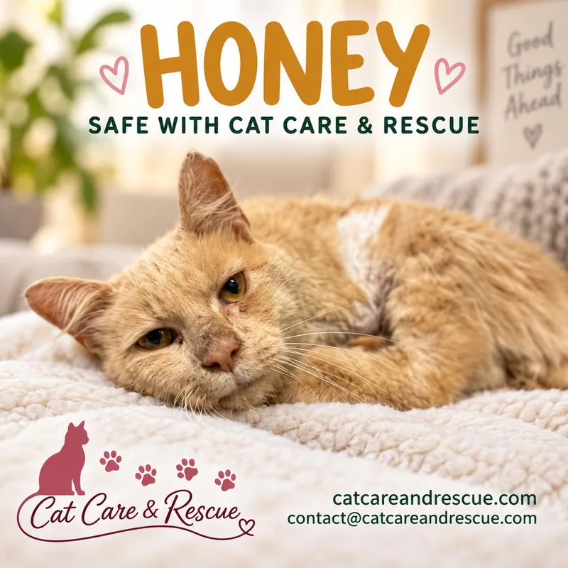 An adult medium-sized male Tabby (Orange / Red) Domestic Short Hair cat named Honey for adoption in Chicago, IL