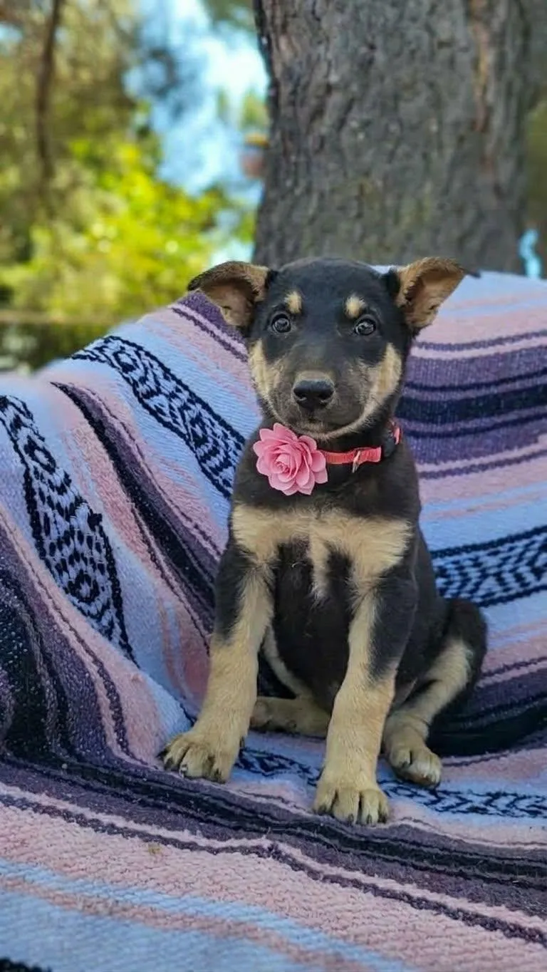 A baby large-sized female German Shepherd Dog dog named Bo Peep for adoption in Anza, CA