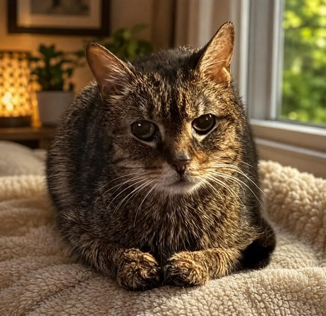 A senior small-sized male Domestic Short Hair cat named Persi for adoption in Westminster, MD