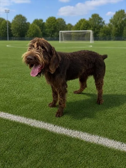 A young large-sized male German Wirehaired Pointer dog named Arie for adoption in Miami, FL