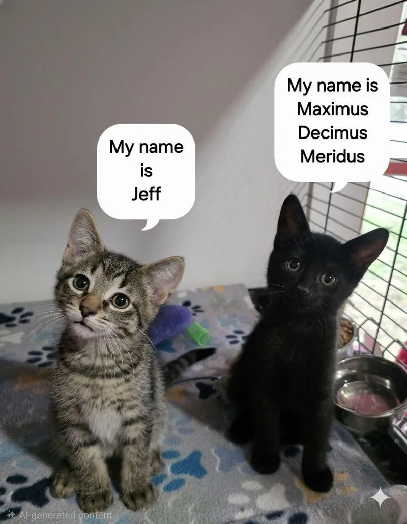 A baby medium-sized male Domestic Short Hair cat named Maximus Decimus Meridus & for adoption in Saginaw, MI