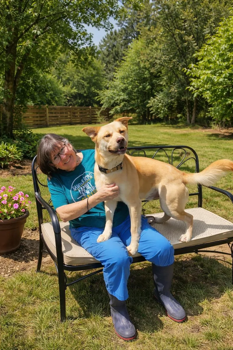 A young medium-sized male Yellow Labrador Retriever dog named Mack for adoption in Mount Laurel, NJ