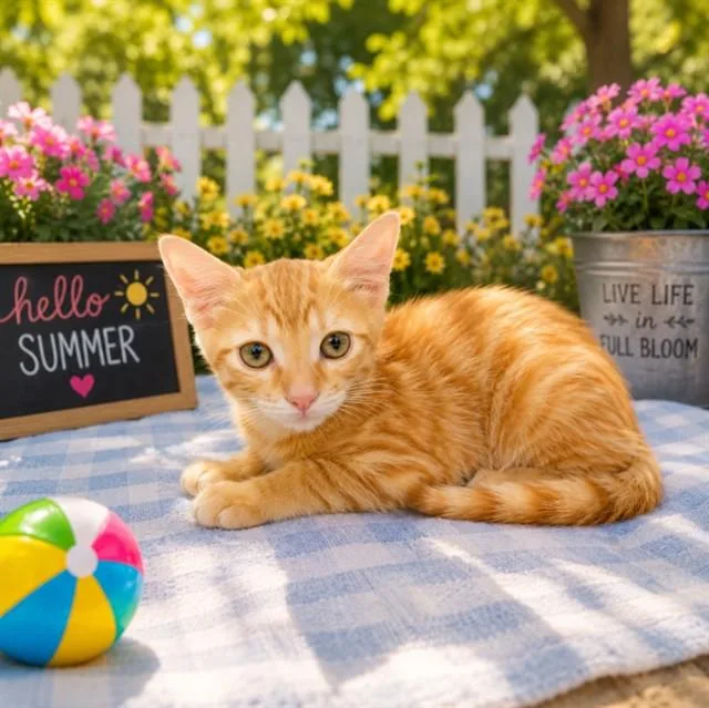 A baby small-sized male Domestic Short Hair cat named Cayenne for adoption in Wylie, TX