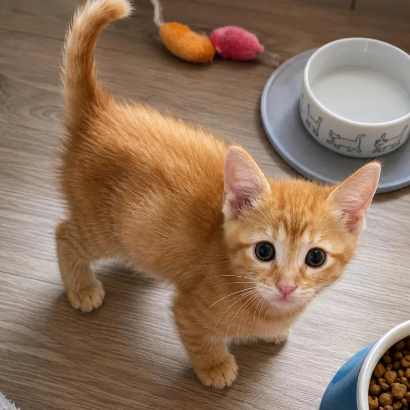 A baby small-sized male Orange / Red Domestic Short Hair cat named O. G for adoption in Tustin, CA