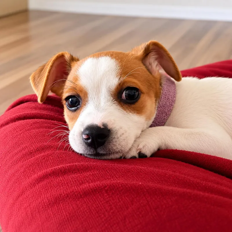 A baby small-sized female Jack Russell Terrier dog named Jette for adoption in Chesterfield, MI