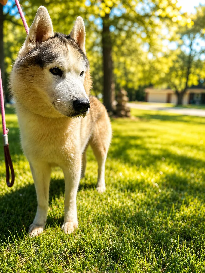 A senior large-sized male White / Cream Husky dog named Asher for adoption in Coal City, IL