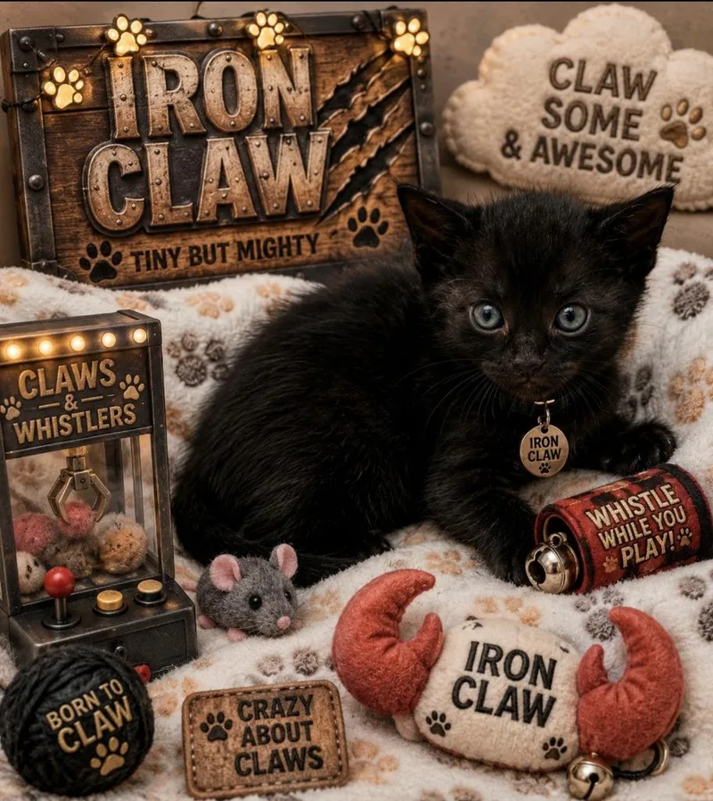 A baby small-sized male Domestic Short Hair cat named Iron Claws for adoption in Washington Court House, OH