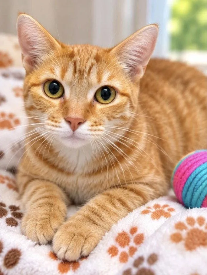 A baby medium-sized female Orange / Red Domestic Short Hair cat named Goldie for adoption in Margate, FL