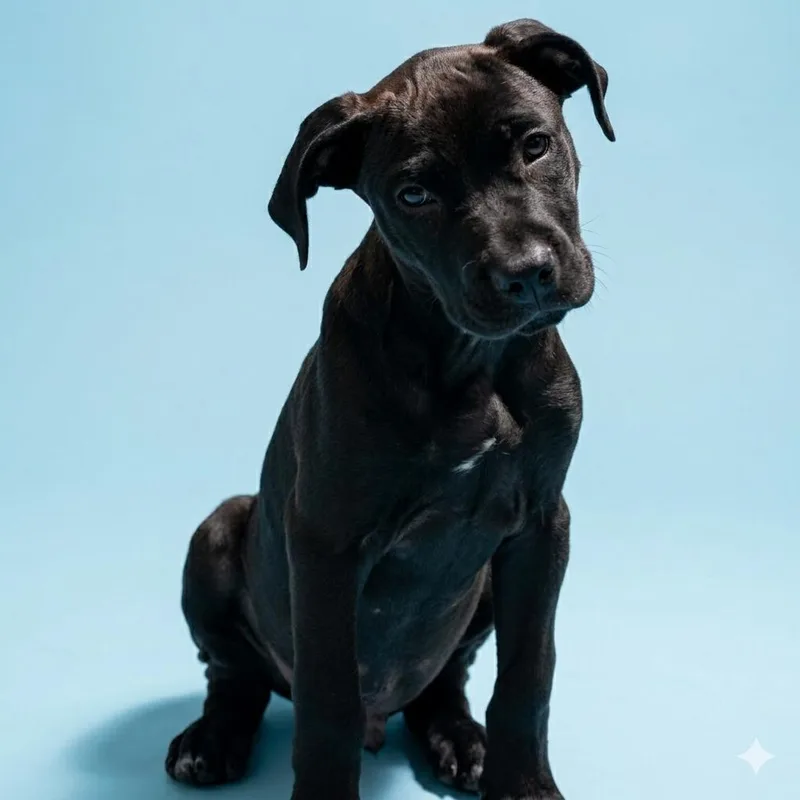 A baby medium-sized male Brown / Chocolate Terrier dog named Vern for adoption in Prior Lake, MN