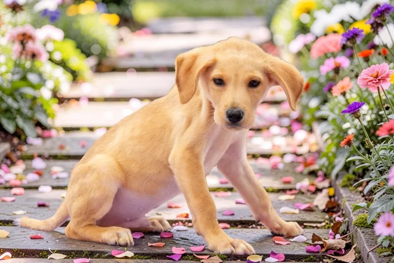 A baby medium-sized male Labrador Retriever dog named Sesame for adoption in Sebastian, FL