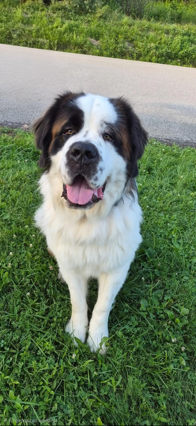 An adult extra large-sized male Saint Bernard dog named Wickett for adoption in Indiana, PA