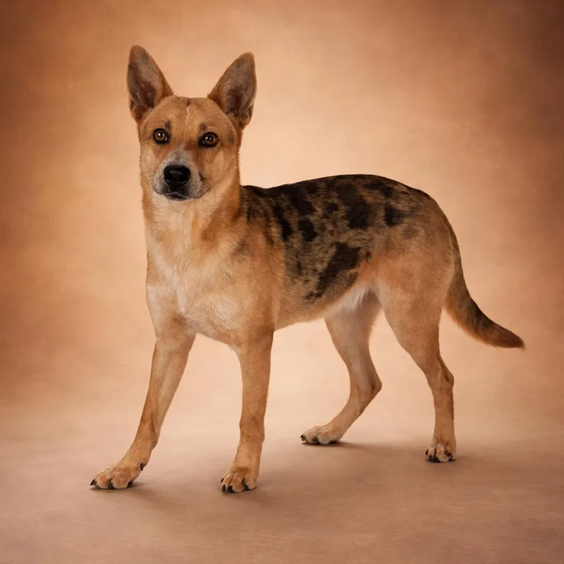 An adult medium-sized female Golden Australian Cattle Dog / Blue Heeler dog named Chili for adoption in Heber Springs, AR