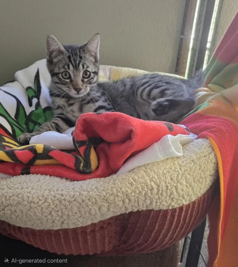 A baby medium-sized male Domestic Short Hair cat named Gilligan for adoption in Seal Beach, CA